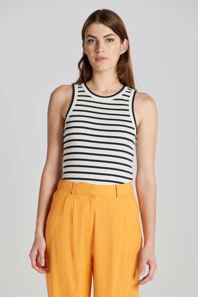 TOP GANT STRIPED TANK TOP EGGSHELL