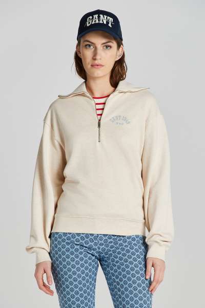 MELEGÍTŐ FELŐ GANT ARCH HALF ZIP WEAT OAT MELANGE