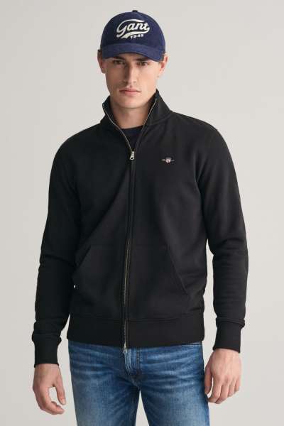 ELEGÍTŐ FELSŐ GANT REG SHIELD FULL ZIP SWEAT BLACK