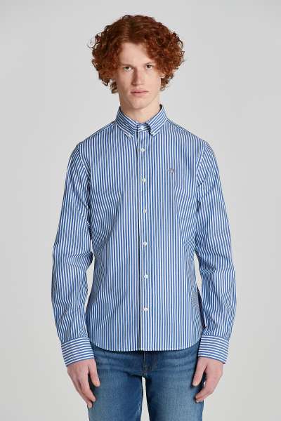ING GANT LIM POPLIN TRIPE HIRT COLLEGE BLUE