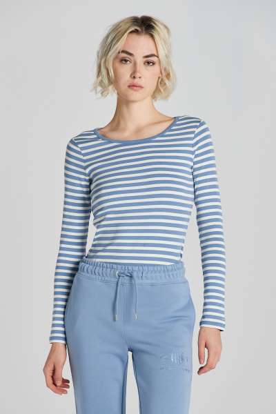 PÓLÓ GANT LIM TRIPED 1X1 RIBBED L T-HIRT BLUE WATER