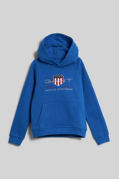 MELEGÍTŐ FELSŐ GANT ARCHIVE SHIELD RAGLAN HOODIE LAPIS BLUE