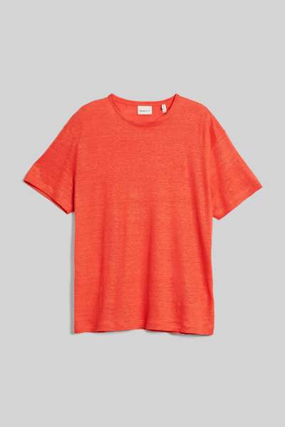 PÓÓ GANT INEN SS T-SHIRT BURNT ORANGE