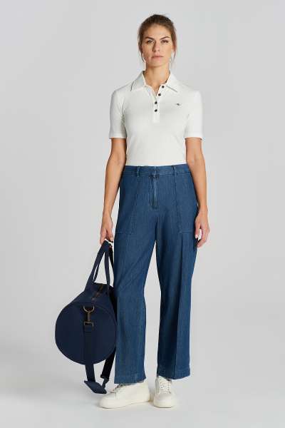 NADRÁG GANT REL CHAMBRAY CROPPED PANTS DARK BLUE