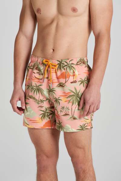 FÜRDŐRUHA GANT HAWAII PRINT SWIM SHORTS PEACHY PINK