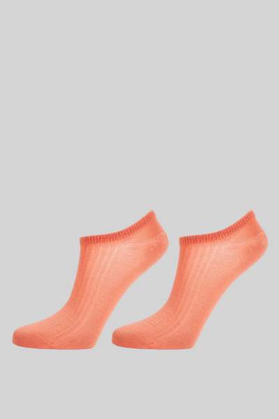ZOKNI GANT LYOCELL RIB LOW CUT SOCKS 2-PACK PEACHY PINK