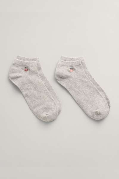 ZOKNI GANT SHIELD SNEAKER SOCKS 2-PACK LIGHT GREY MELANGE