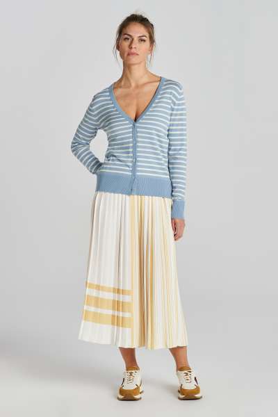 KARDIGÁN GANT FINE KNIT STRIPED CARDIGAN DOVE BLUE