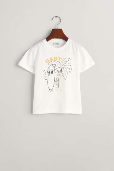 PÓLÓ GANT SURF ACADEMY RELAXED T-SHIRT WHITE