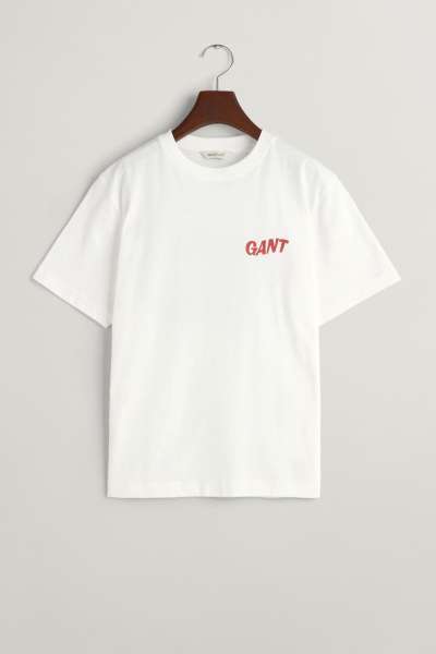 PÓLÓ GANT SURF ACADEMY RELAXED T-SHIRT WHITE