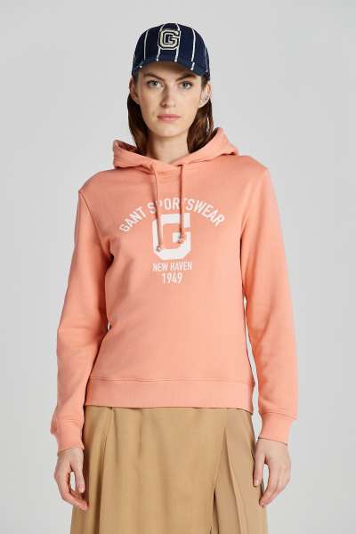 MELEGÍTŐ FELŐ GANT REG LOGO HOODIE PEACHY PINK