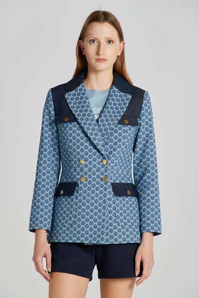 ZAKÓ GANT SLIM MONOGRAM JACQUARD BLAZER SALTY SEA