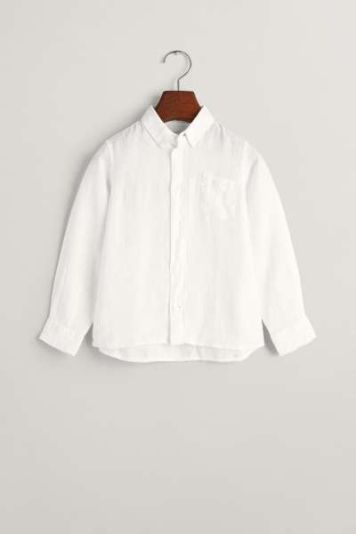 ING GANT REG. LINEN LS B.D. SHIRT WHITE