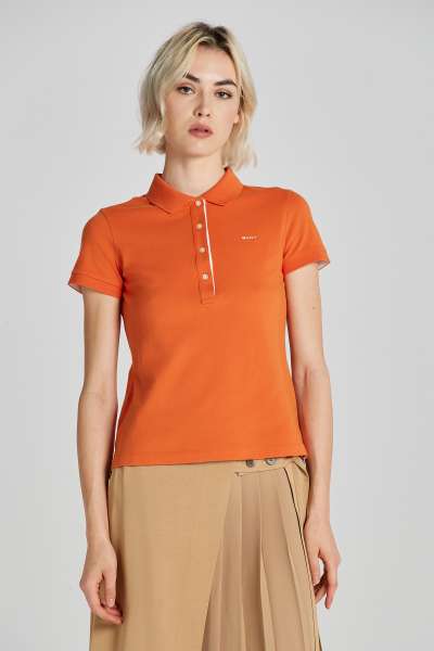 PÓLÓ GANT CONTRAST COLLAR SS PIQUE POLO PUMPKIN ORANGE