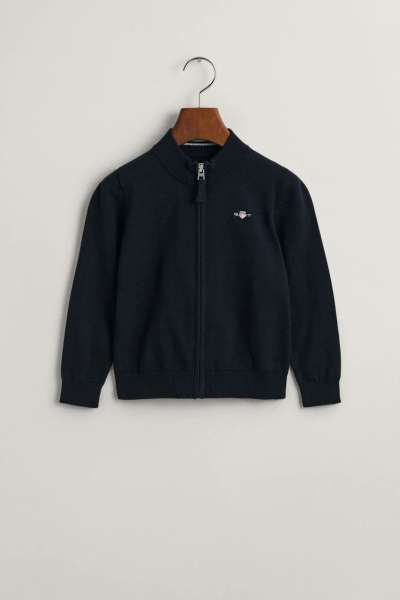 KARDIGÁN GANT SHIELD COTTON ZIP CARDIGAN EVENING BLUE