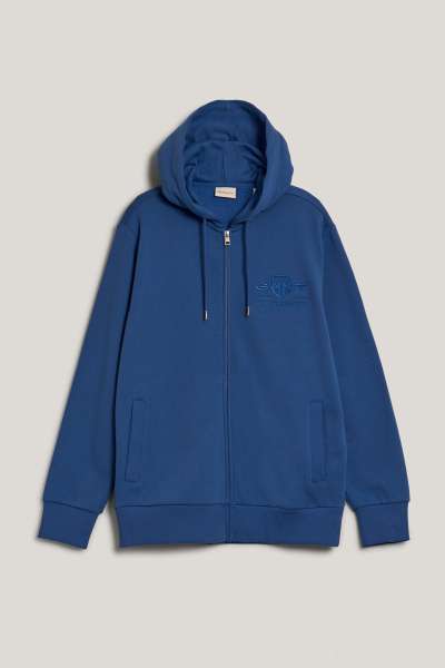ELEGÍTŐ FELSŐ GANT REG TONAL SHIELD FULL ZIP HOODIE RICH BLUE