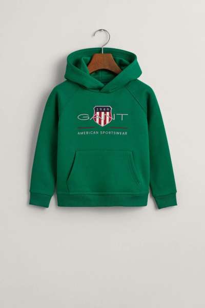 MELEGÍTŐ FELSŐ GANT ARCHIVE SHIELD RAGLAN HOODIE WILD GREEN