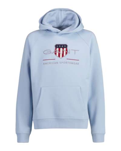 MELEGÍTŐ FELSŐ GANT ARCHIVE SHIELD HOODIE FRESH BLUE