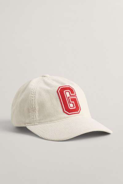 SAPKA GANT G BADGE CORD CAP CREAM