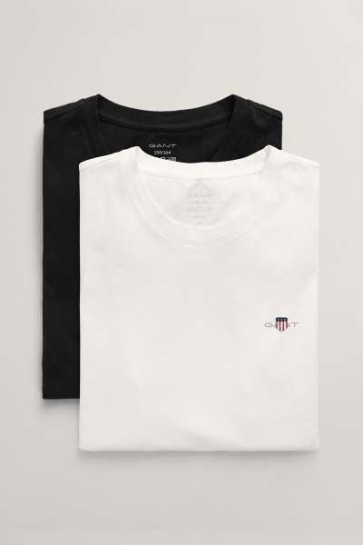 ALSÓNEMŰ GANT C-NECK T-SHIRT 2-PACK BLACK / WHITE