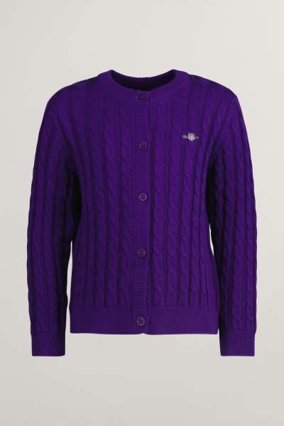 KARDIGÁN GANT SHIELD COTTON CABLE CARDIGAN PANSY PURPLE