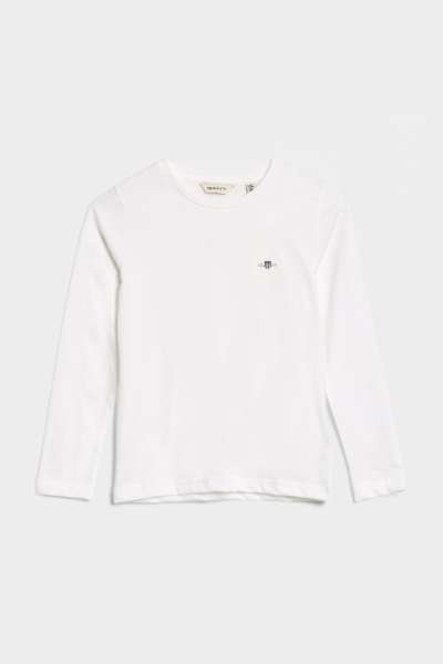 PÓLÓ GANT SHIELD LS T-SHIRT WHITE