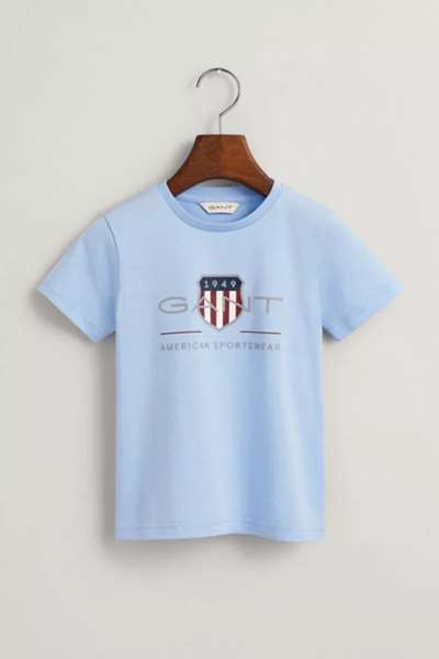 PÓLÓ GANT ARCHIVE SHIELD SS T-SHIRT FRESH BLUE