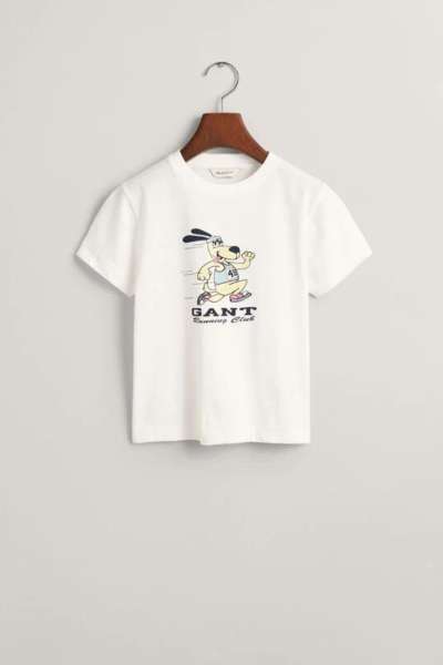 PÓLÓ GANT RUNNING DOG PRINT T-SHIRT WHITE