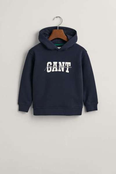 MELEGÍTŐ FELSŐ GANT ARCH SCRIPT HOODIE EVENING BLUE