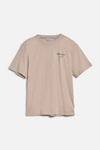 PÓLÓ GANT GRAPHIC SCRIPT RELAXED T-SHIRT SOFT OAT