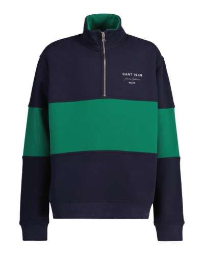 MELEGÍTŐ FELSŐ GANT COLOR BLOCKED HALF ZIP SWEAT EVENING BLUE