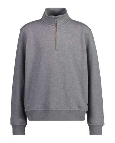 MELEGÍTŐ FELSŐ GANT SHIELD HALF ZIP SWEATSHIRT CHARCOAL MELANGE