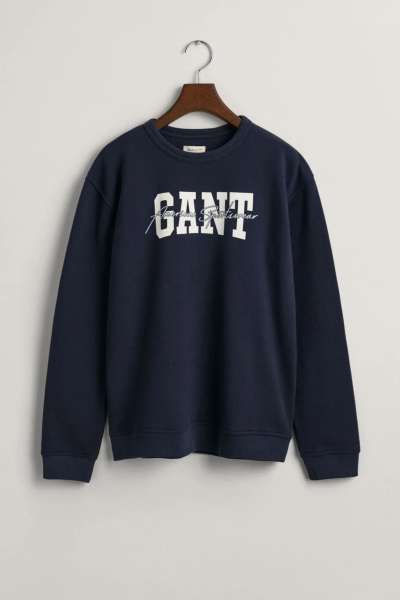 MELEGÍTŐ FELSŐ GANT ARCH SCRIPT C-NECK EVENING BLUE