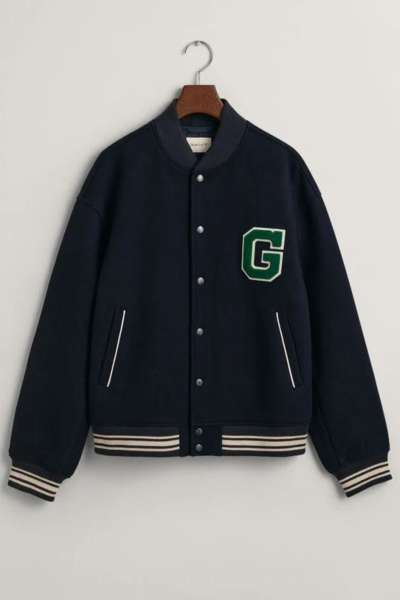 DZSEKI GANT WOOL VARSITY JACKET EVENING BLUE