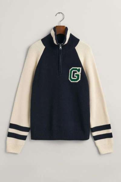 PULÓVER GANT VARSITY KNITTED SWEATER EVENING BLUE