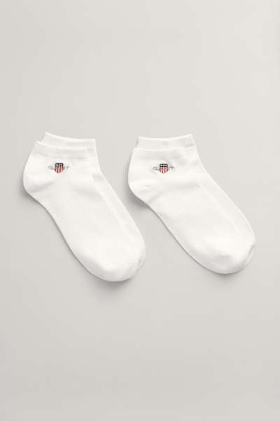 ZOKNI GANT SHIELD SNEAKER SOCKS 2-PACK WHITE