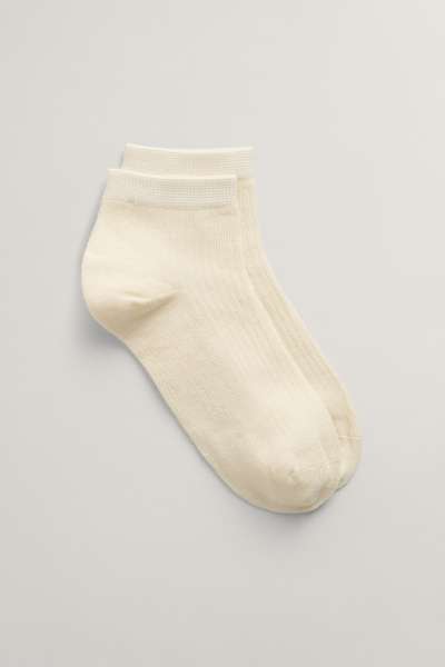 ZOKNI GANT LYOCELL ANKLE RIB SOCKS CREAM