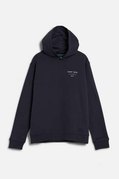 MELEGÍTŐ FELSŐ GANT GRAPHIC SCRIPT RELAXED HOODIE EVENING BLUE