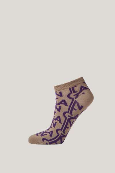ZOKNI GANT MONOGRAM INTARSIA ANKLE SOCKS DARK KHAKI