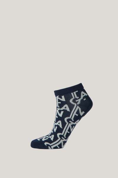 ZOKNI GANT MONOGRAM INTARSIA ANKLE SOCKS EVENING BLUE