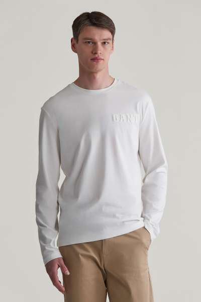 PÓLÓ GANT EBOSSED LS TSHIRT EGGSHELL