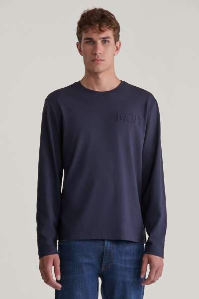 PÓLÓ GANT EBOSSED LS TSHIRT EVENING BLUE