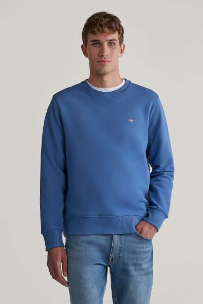 ELEGÍTŐ FELSŐ GANT REG SHIELD C-NECK SWEAT VINTAGE BLUE