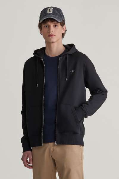 ELEGÍTŐ FELSŐ GANT REG SHIELD FULL ZIP HOODIE BLACK