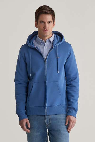 ELEGÍTŐ FELSŐ GANT REG SHIELD FULL ZIP HOODIE VINTAGE BLUE