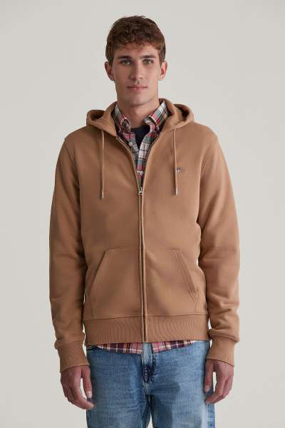 ELEGÍTŐ FELSŐ GANT REG SHIELD FULL ZIP HOODIE WAR KHAKI