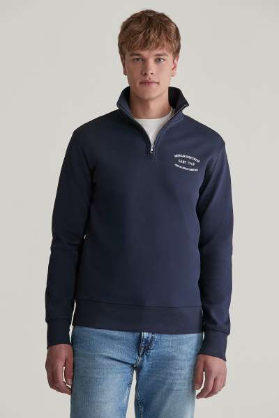 ELEGÍTŐ FELSŐ GANT SALL GRAPHIC SWEAT HALF ZIP EVENING BLUE