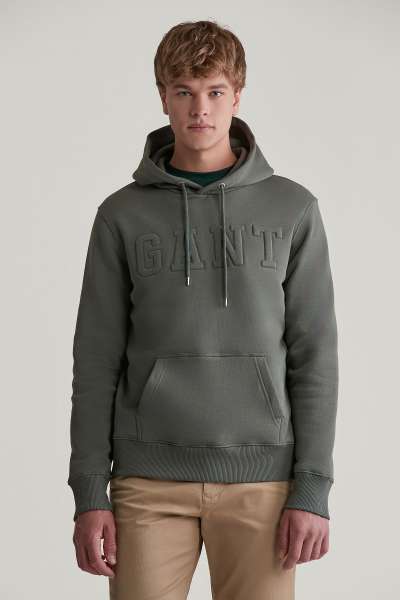 ELEGÍTŐ FELSŐ GANT EBOSSED SWEAT HOODIE DARK EARTHY GREEN