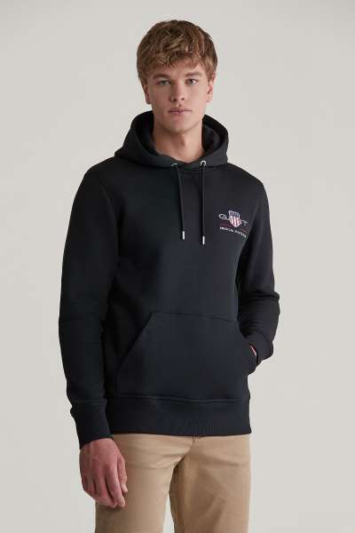 ELEGÍTŐ FELSŐ GANT REG EDIU ARCHIVE SHIELD HOODIE BLACK