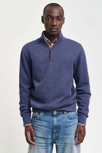ELEGÍTŐ FELSŐ GANT SACKER RIB HALF ZIP DARK JEANSBLUE ELANGE